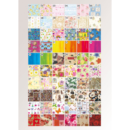 Rotolo Carta da confezione REGALO FLOWER'S PATCH compleanno - 2 Fogli da 70x100cm