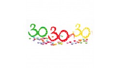 6 Occhiali in Carta per i 30 ANNI - idea scherzo gadget per la festa di compleanno - colori assortiti