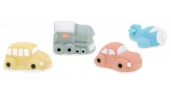 Aereo, Treno Autobus, Auto in zucchero 3D - decorazioni torte e dolci - 4 soggetti ass.