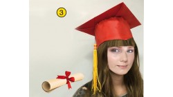 Cappello Laurea TOCCO con Pergamena Gadget per la Festa Laureato LAUREATA -ROSSO