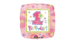 PALLONE MYLAR 18  1° COMPLEANNO GIRL