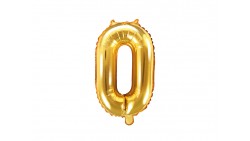 Pallone numero 0 Zero ORO in MYLAR foil - PALLONCINO numerale 35cm per feste
