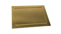 Vassoio rettangolare ALA 46x36cm oro/nero in cartone, piatto sottotorta rigido 