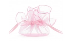 20 Sacchetti pouches ROSA - tulle in organza per confetti confettate - 26cm