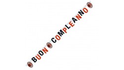 Festone MILAN - Rosso Nero - BANNER scritta BUON COMPLEANNO - 2mt