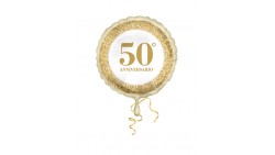 Palloncino foil mylar 50 ANNIVERSARIO nozze d'oro - 42 cm