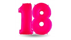 Pallone compleanno numero 18 anni Fucsia 101cm palloncini gonfiabile ELIO