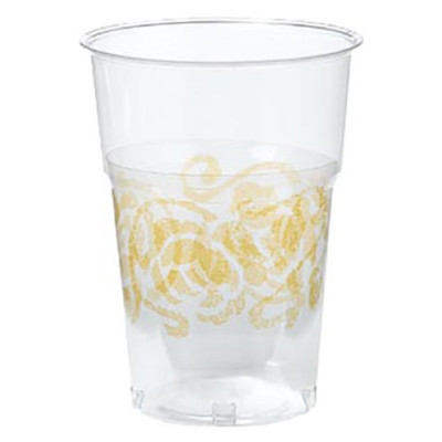 10 Bicchieri in Plastica trasparenti - Rose ORO - addobbo decoro tavola