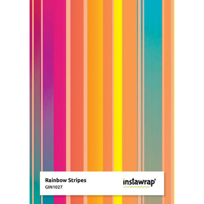 2 Fogli Carta da REGALO confezionamento - Instawrap Rainbow Stripes - 50x70cm