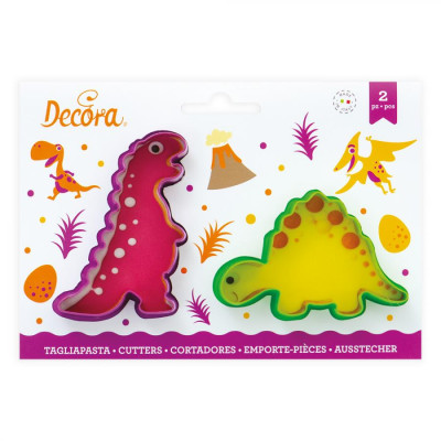 2 Tagliapasta DINOSAURI Stegosauro e Tirannosauro - Formine biscotti Dolci Torte