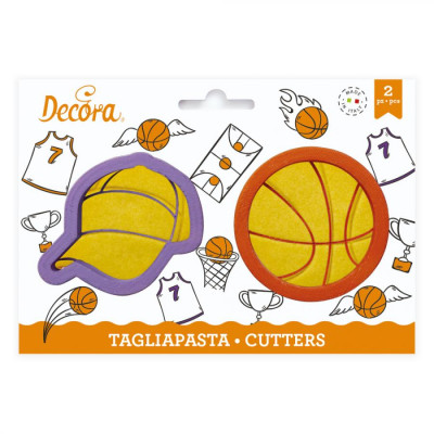 2 Tagliapasta Pallone e Berretto Basketball - taglia biscotti per Dolci, Torte