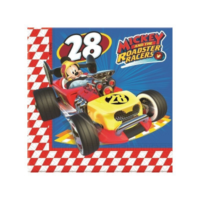 20 Tovaglioli in carta TOPOLINO Roadster Racers 33x33cm - festa per bambini