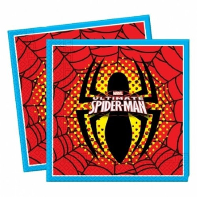 20 Tovaglioli SPIDERMAN Ultimate in carta 33 x 33cm - con l'Uomo Ragno