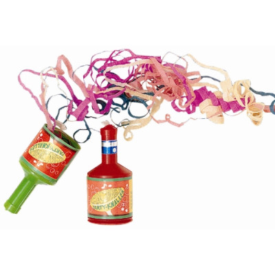 6 Bottigliette sparacoriandoli multicolor per bambini - lancia coriandoli a strappo
