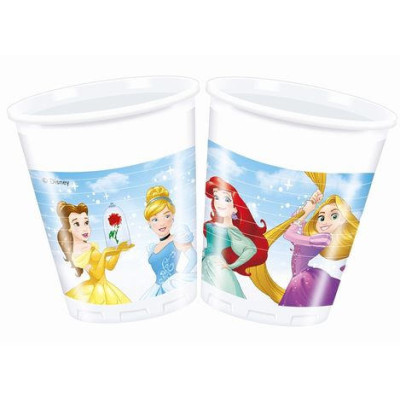 8 bicchieri Principesse Disney  - addobbo decoro tavolo torta - festa per bambini