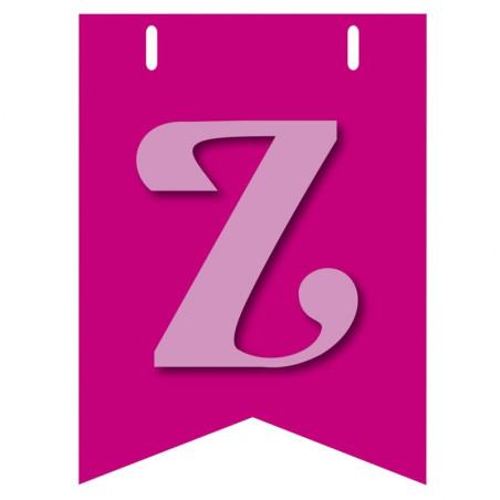 Bandiera LETTERA Z in carta ROSA - per la composizione di Festone personalizzato o composizione di NOME
