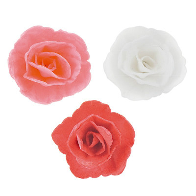 Bocciolo Rosa - fiore in Ostia - per decorazioni torte e dolci - Ø4,5cm - 1 pezzo