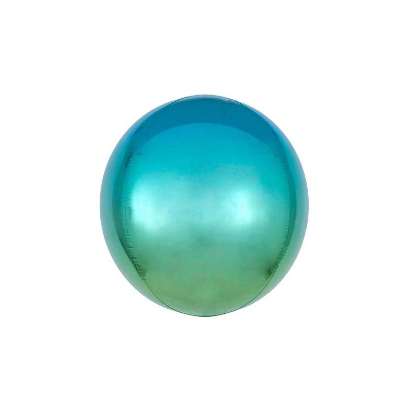 BUBBLES palloncino ORBZ VERDE/CELESTE 16/40cm - pallone sfera - fornito sgonfio