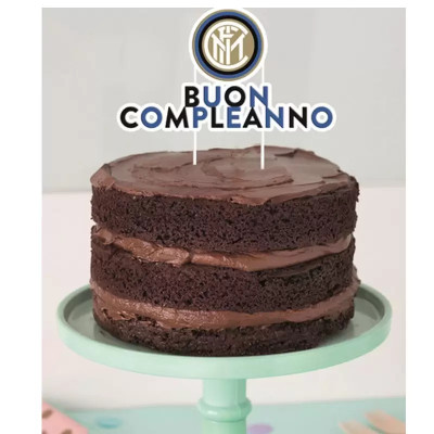Cake Toppe FC INTER Buon Compleanno - decorazione per torte dolci capodanno