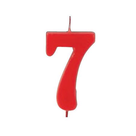 Candela numerale rossa per TORTE e DOLCI (7 sette)