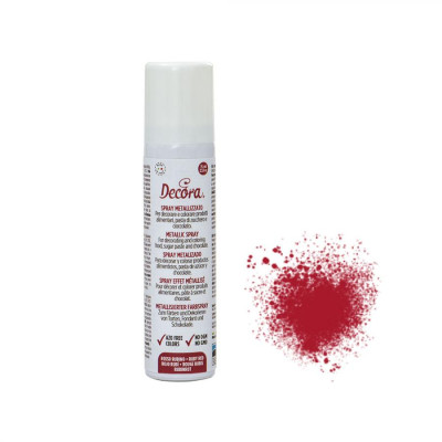 Colorante alimentare Spray ROSSO Rubino METALLIZZATO - per Dolci e Torte - 75ml