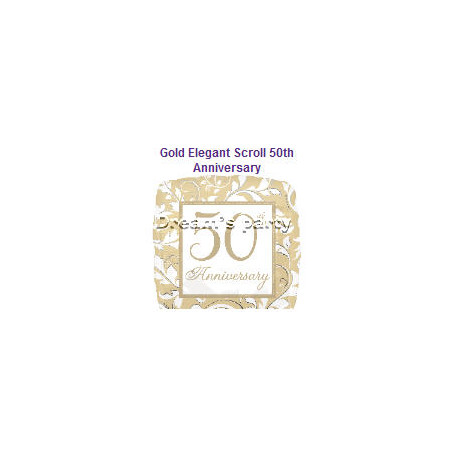 PALLONE MYLAR 18 GOLD ELEGANT 50 ANNIVERSARIO