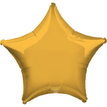 Pallone PALLONCINO a forma di STELLA ORO METAL in foil MYLAR 86x95 CM