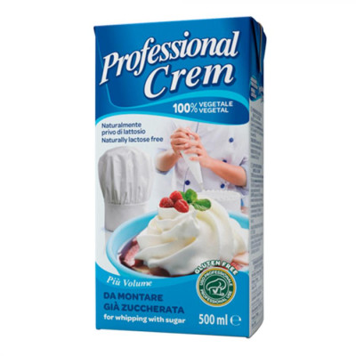 Professional Cream VEGETALE da montare SENZA LATTOSIO gluten free - 500ml