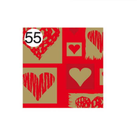 Rotolo Carta da confezione REGALO CUORI PATCH amore - 2 Fogli da 70x100cm