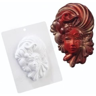 Stampo in plastica per maschera in cioccolato - carnevale veneziana 125x175x40mm