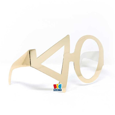 6 Occhiali occhialini in Carta per i 40 ANNI Oro Lucido - gadget di compleanno