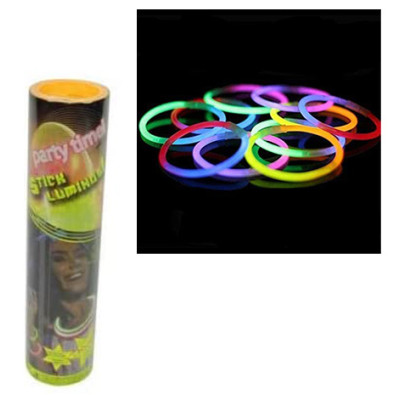100 braccialetti luminosi fluorescenti multicolor FLUO + 100 connettori per feste