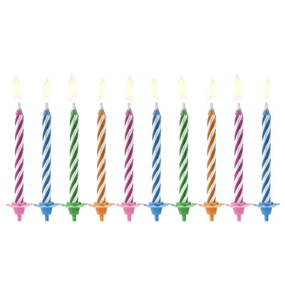 10 candele CANDELINE MAGICHE multicolor spegni e riaccendi per torte compleanno