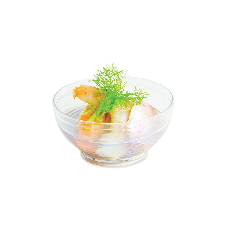 12pz Bicchierini ciotole rigate - Finger Food in plastica trasparente - 7x3,5cm